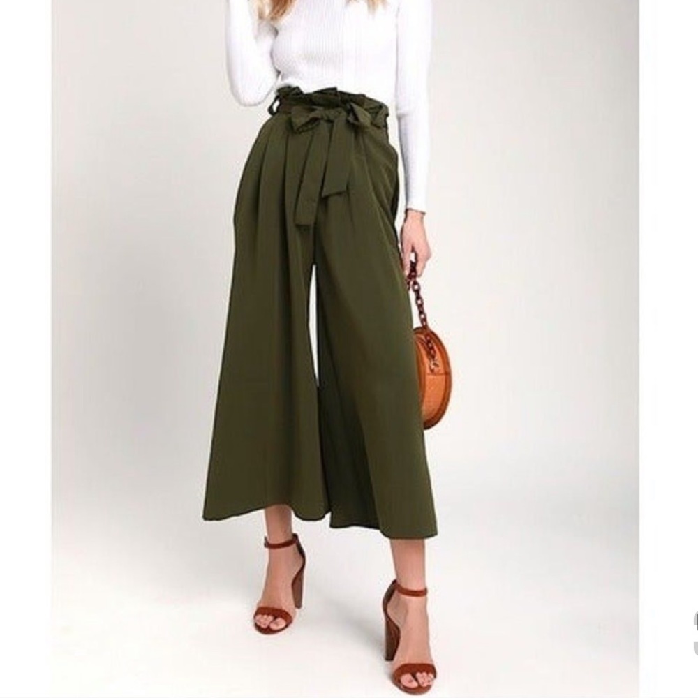 Forever 21 wide leg palazzo pants with belt tie